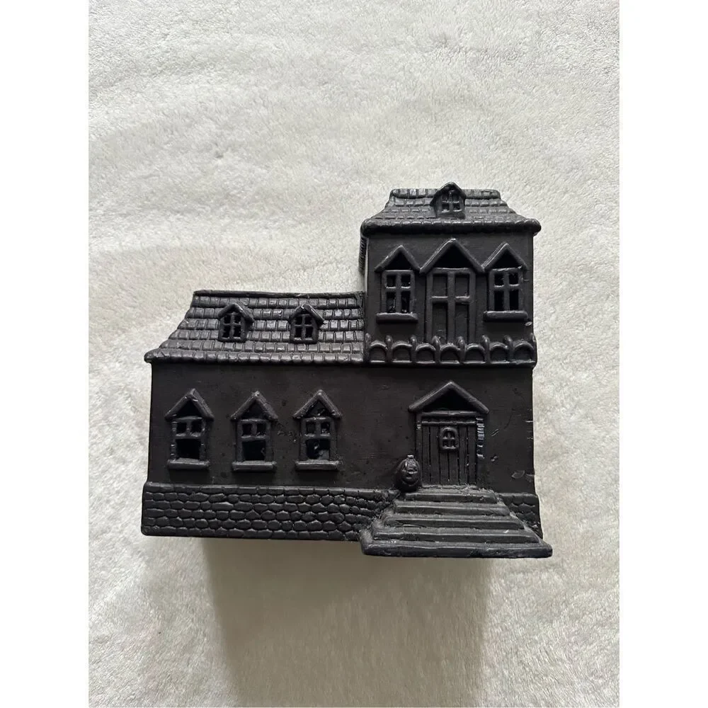 Black Decorative Ceramic House Figurine - Home Accents